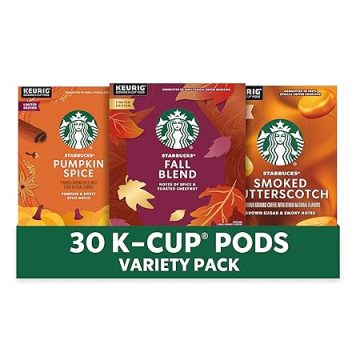 Starbucks K-Cup Coffee Pods, Fall Bundle, Medium Roast and Naturally Flavored Coffee for Keurig Brewers, 100% Arabica, Limited Edition, 3 Boxes (30 Pods Total)